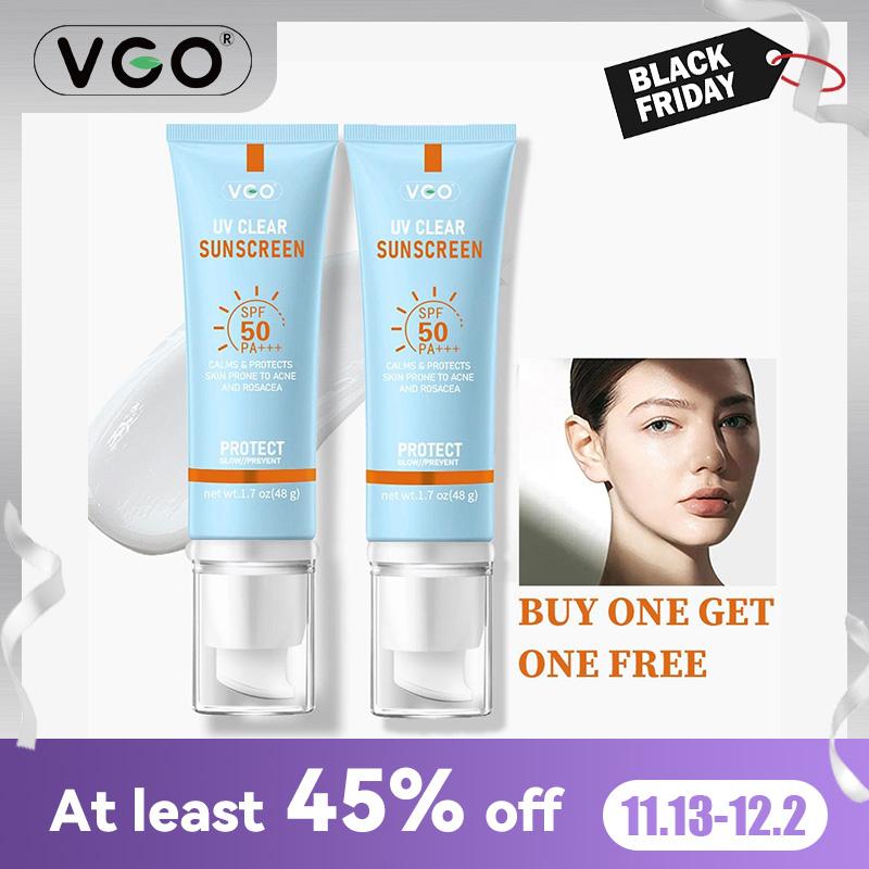 Buy one and get one free  VGO Sunscreen SPF 50 PA+++ 48g UV protection lightweight moisture-A2 Cream Facial Moisturizing Skincare