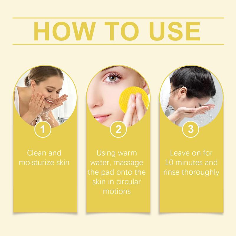 Kojic Acid & Turmeric Cleansing Pads, 60pcs set Gentle Exfoliating Facial Pads, Deep Cleansing Facial Skin Care Product for Women & Men