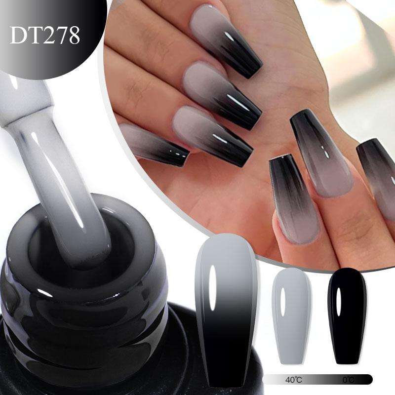 Thermal Gel Nail Polish Set, 6 Counts set Brown Gray Temperature Changes Color UV Glitter Nail Gel, Soak Off Gel, Nail Art & Nail Polish for Women & Girls