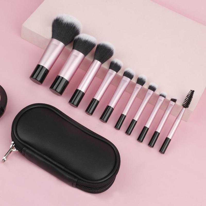 Professional Makeup Brush Set with Storage Bag, 10pcs set Multifunctional Makeup Brushes for Christmas Gift, Travel Makeup Brush Kit, Makeup Tool Accessories