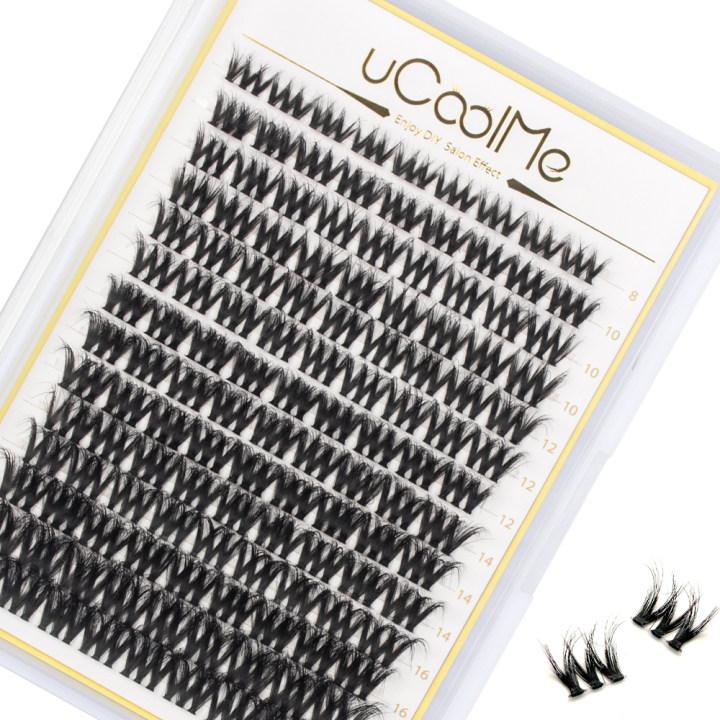 uCoolMe Ecolifelike Style 3D Fluffy Lashes Cluster Eyelash Extensions Wispy Eyelashes Volume Look With Long Lasting D Curl Cluster Lashes Makeup Beginner Friendly Easy Apply Waterproof Lashes For Girls