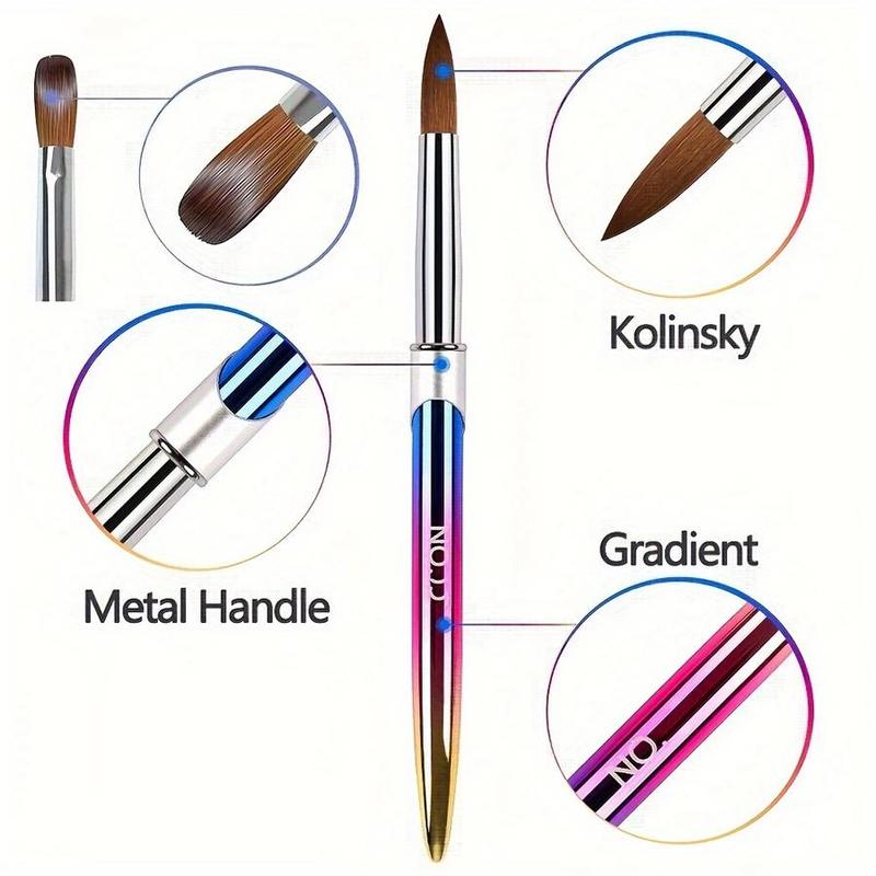 100% Kolinsky Acrylic Nail Brush, Acrylic Powder Brush, Nail Brush Acrylic for Professional Manicure DIY Home Salon (1 Count)