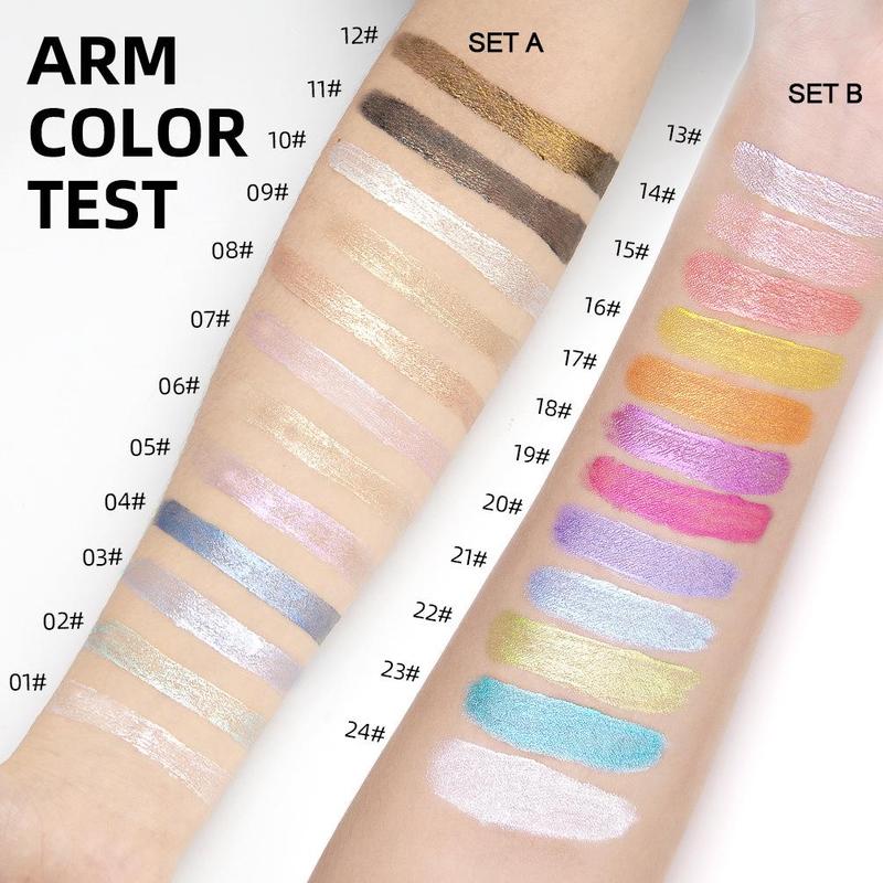 Glitter Liquid Eyeshadow, 12pcs set Pearlescent High Gloss Super Shimmer Glitter Sequins Multicolor Eye Makeup Set for Music Festival