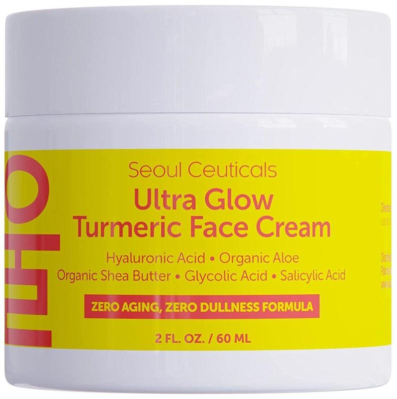 Seoul Ultra Glow Turmeric Face Moisturizer with Hyaluronic Acid, Organic Shea Butter, Glycolic Acid, and Salicylic Acid - Korean Skincare for Youthful Skin, Comfort  & Skin Repair