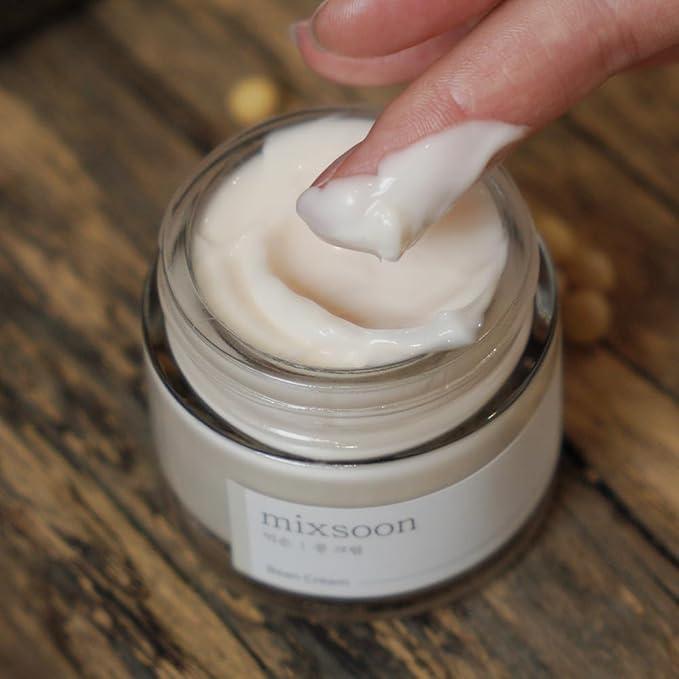 [mixsoon Official Shop] Bean Cream (1.69 Fl. Oz, 50ml) | Vegansnail Moisturizer Face Cream for Intense Moisture, Glow Skin, Hydrating & Soothing