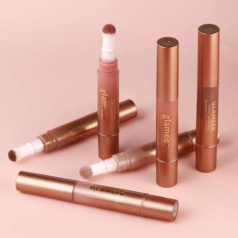 Blush Stick,Liquid Blush Stick,Silky Smooth Creamy Formula,Lightweight Blendable Blush Rouge Stick,Naturally Sculpted Look Professional Beauty Makeup Blush (01 02)