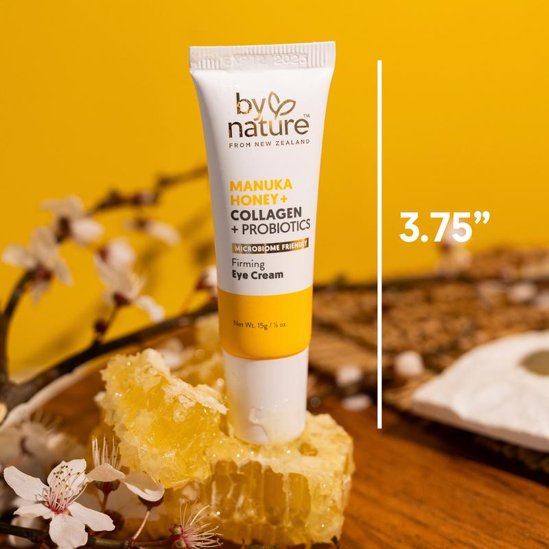 By Nature Eye Cream - Manuka Honey, Collagen, and Probiotics - Hydrating Under Eye Cream for Dark Circles, Firming and Rejuvenation - Skincare from New Zealand - .5oz