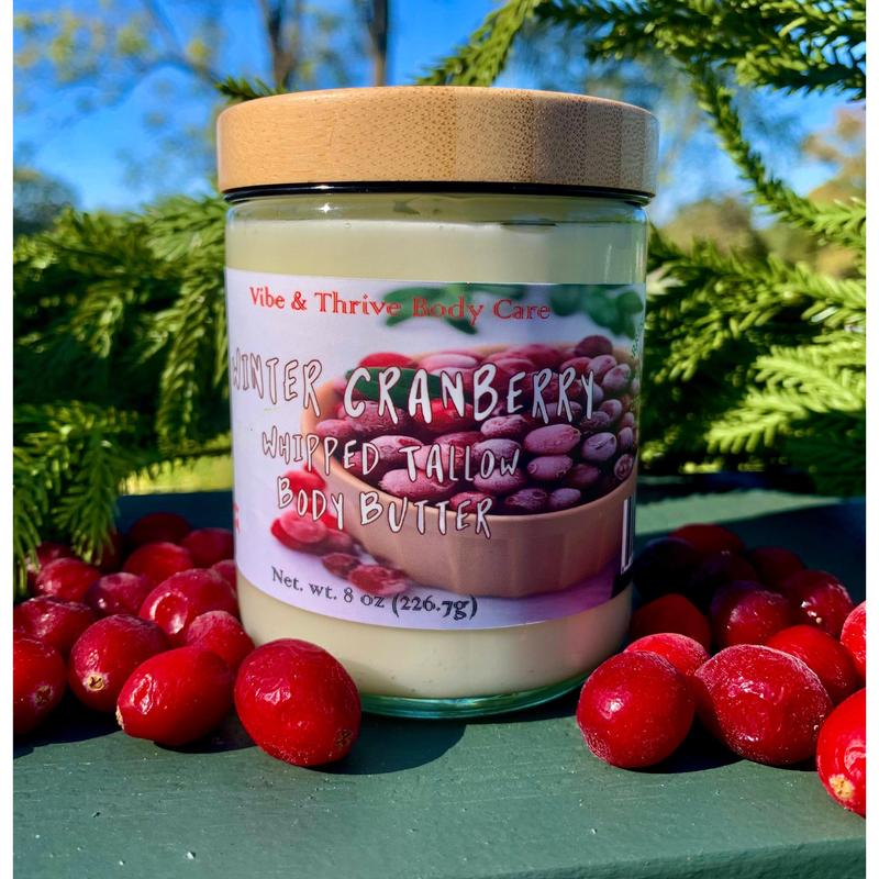 Winter Cranberry Whipped Tallow Body Butter - Moisturizer