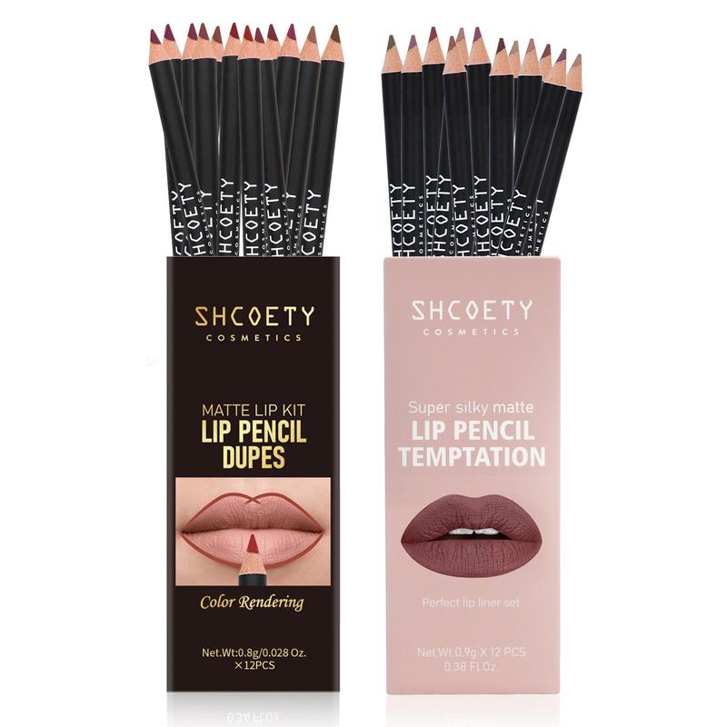 Long Lasting Matte Lipstick & Lip Liner Set, 24pcs set Moisturizing Lipstick & Lip Liner, Suitable for All Occasions Lip Makeup, Girls Makeup Accessories