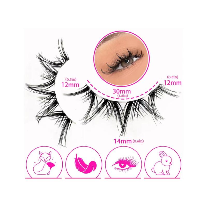 Fluffy False Eyelashes, 7 Pairs Faux Cluster Lashes, Natural Curling Eye Makeup Strip Lashes, Full Volume Eyelash for Lashes Extensions, Trending Products
