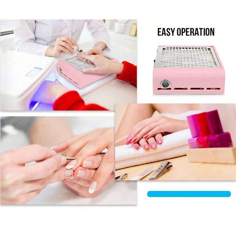 Nail Dust Cleaner, Low Noise Nail Dust Vacuum Collector with Detachable Filter, Manicure & Pedicure Tool for Home & Salon Use