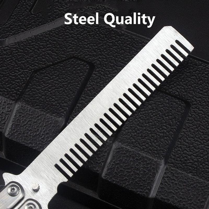 Foldable Hair Comb, 1 Count Stainless Steel Practice Training Comb, Beard & Hair Styling Tool for Men & Women, Christmas, Christmas Gift