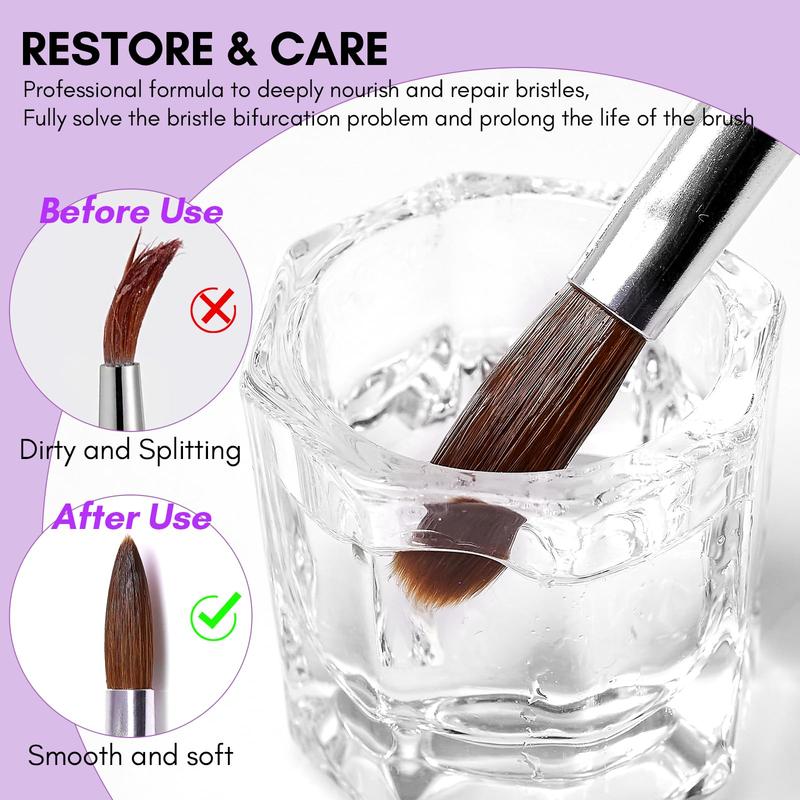 Makartt Nail Art Brushes Conditioner Cleaner, Cleaner & Restorer & Care Brush Bristles, Acrylic Brush Cleaner Gel Used for Solid Gel Polish Nail Art Liner Builder Gel Manicure Brush - 70ml 2.36 fl. oz Cleansing Cleanser Nail Care Nail Polish