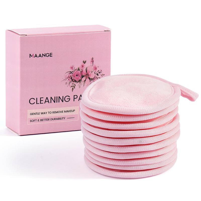 Reusable Makeup Remover Pad Set, 10pcs Double-side Round Makeup Remover Pads, Facial Cleansing Cloth, Cosmetic Tool, Beauty Supplies