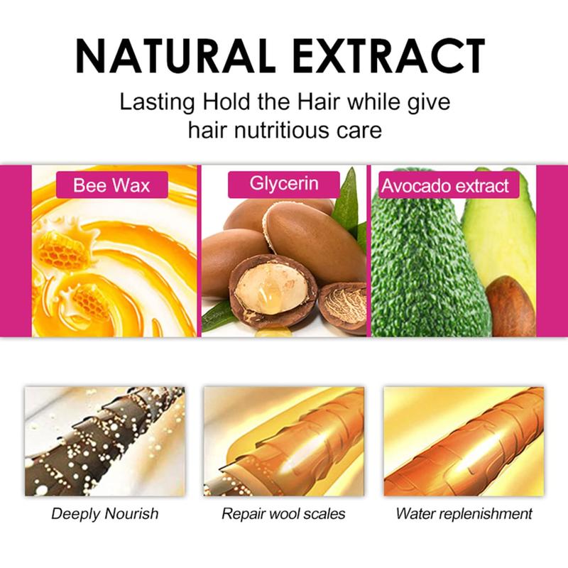 Hair Wax Stick & Slick Back Styling Kit - 4-Pack for Flyaways, Edges, & Wigs. Includes Edge Brush, Teasing Brush, & Rat Tail Comb. Perfect for Kids & Women. Stylish & Easy to Use!