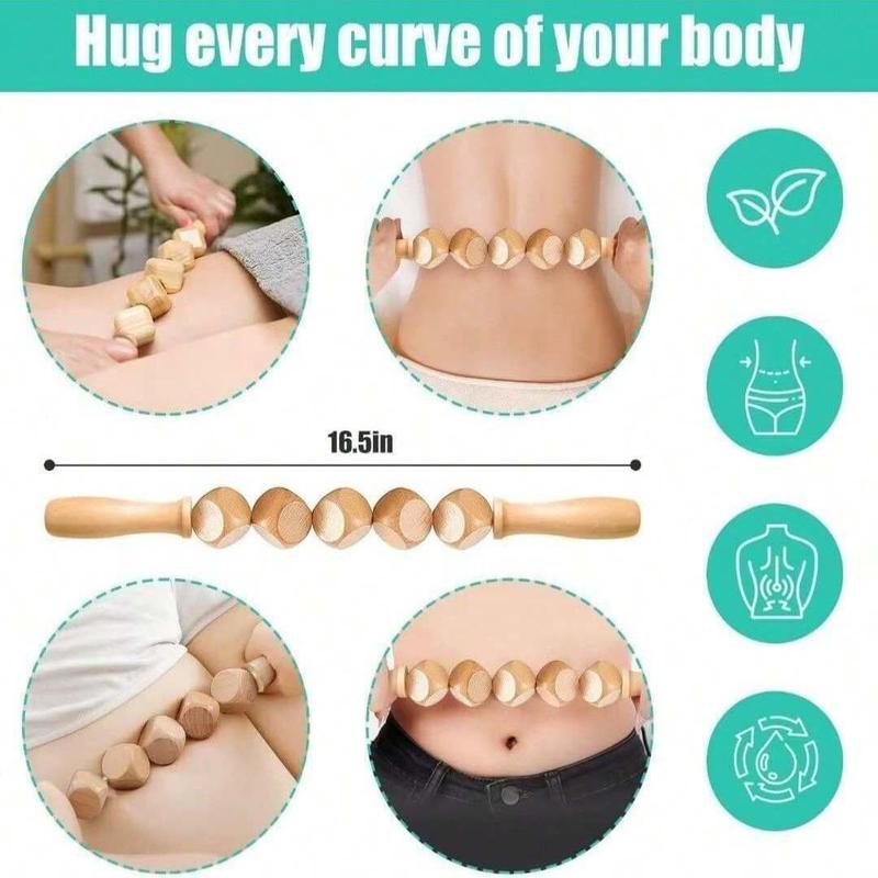 Wooden Massage Tool Set, 6 Counts set Wooden Massager for Body Shaping, Manual Massage Tools for Women & Men, Christmas Gift