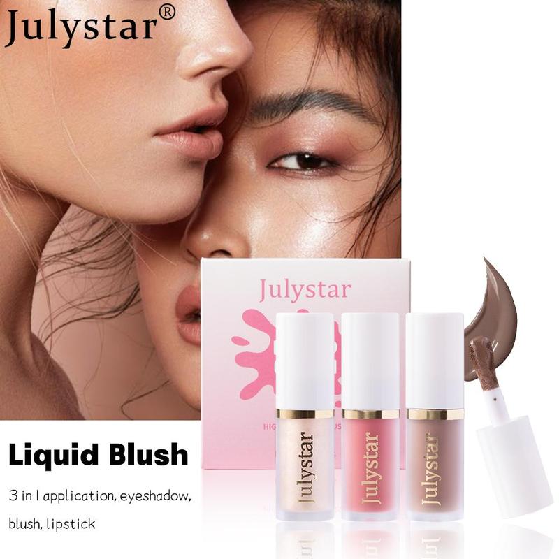 Liquid Blush Set, 3 Counts set Long Lasting Blush Stick for Christmas Gift, High Pigmented Blush, Facial Makeup Product for Women & Girls