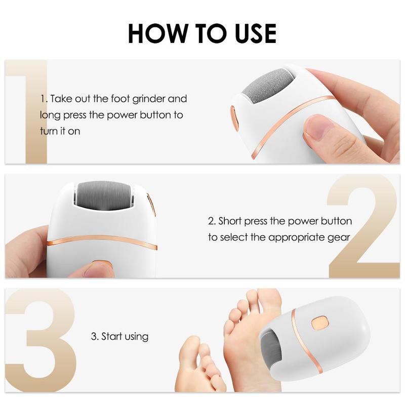 Electric Foot File, 1 Box Rechargeable Foot Callus Remover, 2 Speed Adjustment Foot File Tool, Professional Pedicure Tool for Home & Salon Use