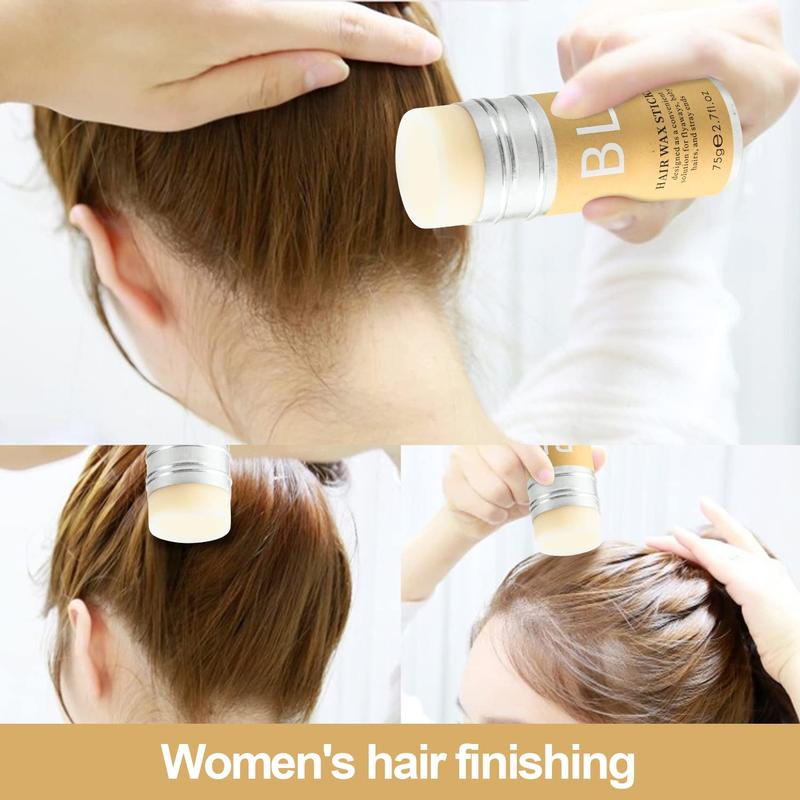 Hair Wax Stick & Slick Back Styling Kit - 4-Pack for Flyaways, Edges, & Wigs. Includes Edge Brush, Teasing Brush, & Rat Tail Comb. Perfect for Kids & Women. Stylish & Easy to Use!