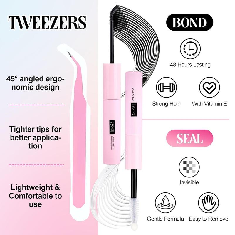 Individual False Eyelashes Kit, 640pcs box Natural Look Eyelash Extensions, Self Grafting Curl Eyelashes, Eye Makeup Enhancement False Eyelashes for Women