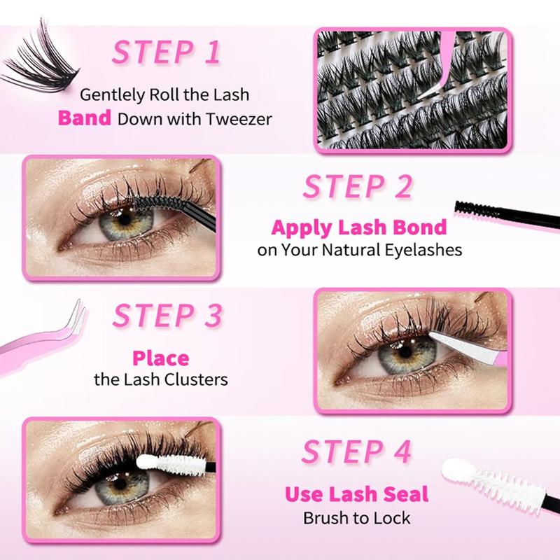 Individual False Eyelashes Kit, 640pcs box Natural Look Eyelash Extensions, Self Grafting Curl Eyelashes, Eye Makeup Enhancement False Eyelashes for Women