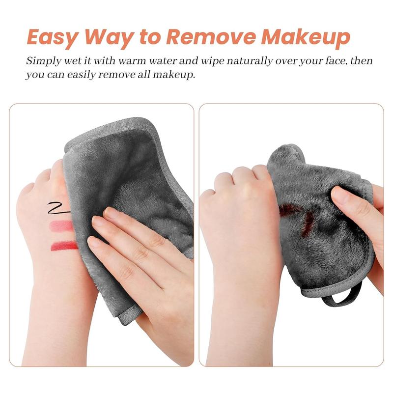 15 Pack Makeup Remover Cloth, Washable Microfiber Face Cloth, 6x6Inch Reusable Makeup Remover Pads for All Skin Types, Face Towels for Women, Gray