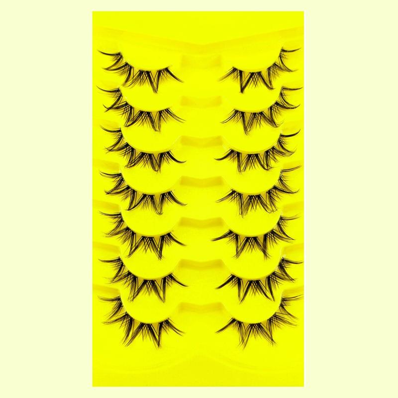 Fluffy False Eyelashes, 7 Pairs Faux Cluster Lashes, Natural Curling Eye Makeup Strip Lashes, Full Volume Eyelash for Lashes Extensions, Trending Products
