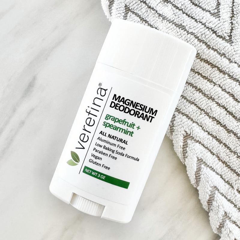 Grapefruit + Spearmint Magnesium Deodorant by Verefina – Aluminum-Free, Vegan, for Sensitive Skin with Shea, Cocoa Butter and Coconut Oil