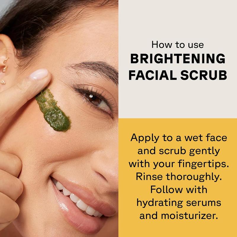 Acure Brightening Facial Scrub for a Youthful, Brighter, Radiant Complexion | With Sea Kelp & French Green Clay