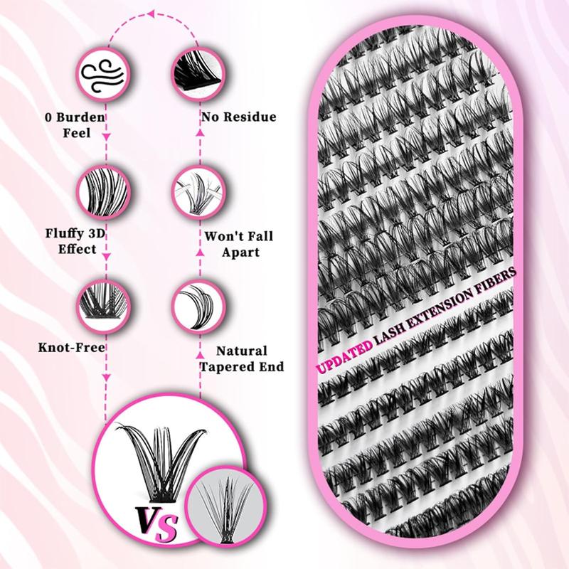 Individual False Eyelashes Kit, 640pcs box Natural Look Eyelash Extensions, Self Grafting Curl Eyelashes, Eye Makeup Enhancement False Eyelashes for Women