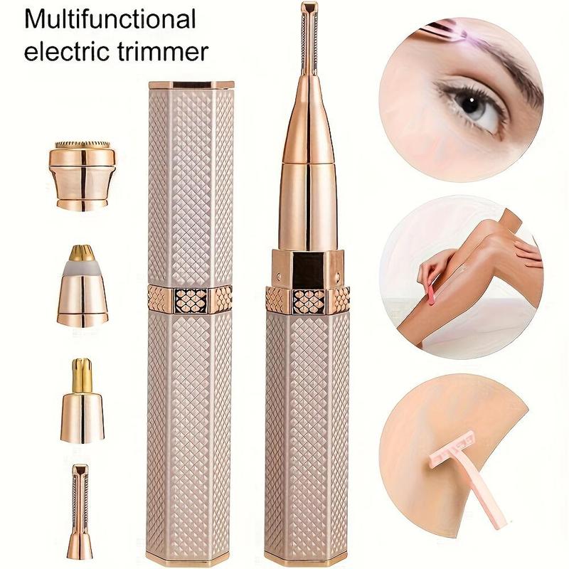 4 in 1 Rechargeable Electric Shaver for Women, 1 Box Usb Charging Painless Eyebrow Nose Bikini Hair Trimmer with Gentle Exfoliating Function, Comfort Electric Shaver, Christmas Gift