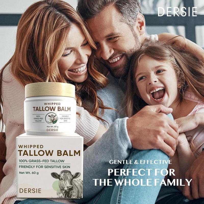 Whipped Beef Tallow Balm: Face Moisturizer with Emu Oil, Blue Cypress & Sandalwood, Fresh Herbal Scent, Eczema Relief, Sensitive Skin Friendly 2.12 OZ