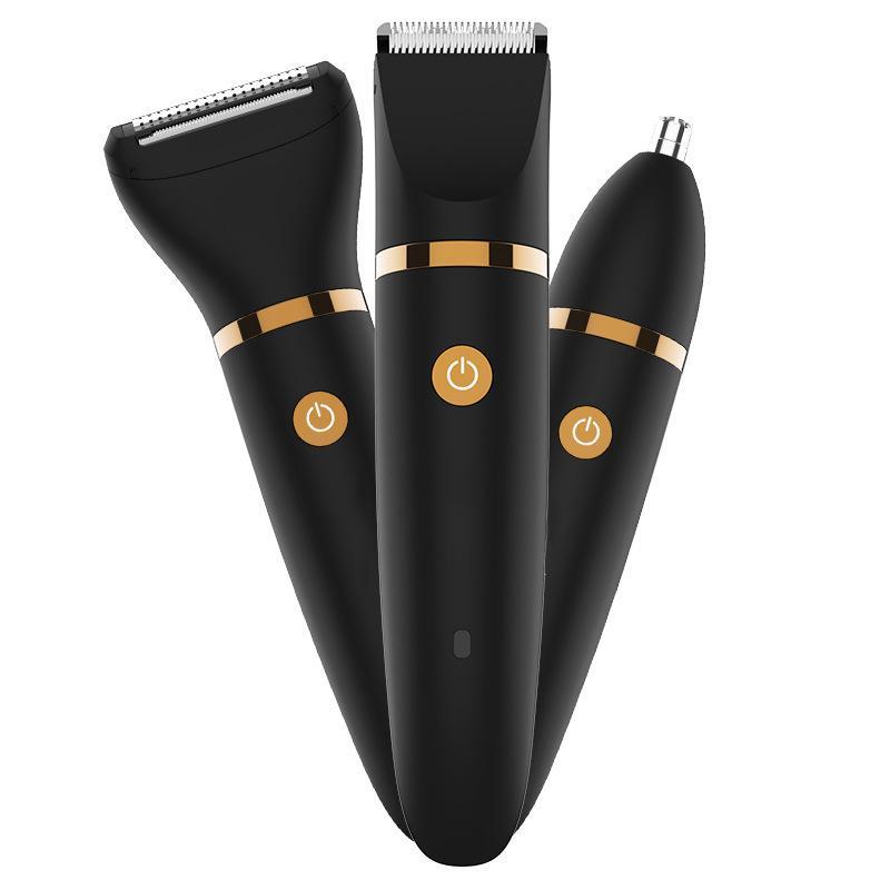 Electric Body Hair Trimmer - Groin Hair Trimmer - Men's Ball Trimmer - Replaceable Ceramic Heads, USB Rechargeable, Waterproof Men's Hygienic Razor Safe and Fast Gift Rechargeable Gift for Boyfriends