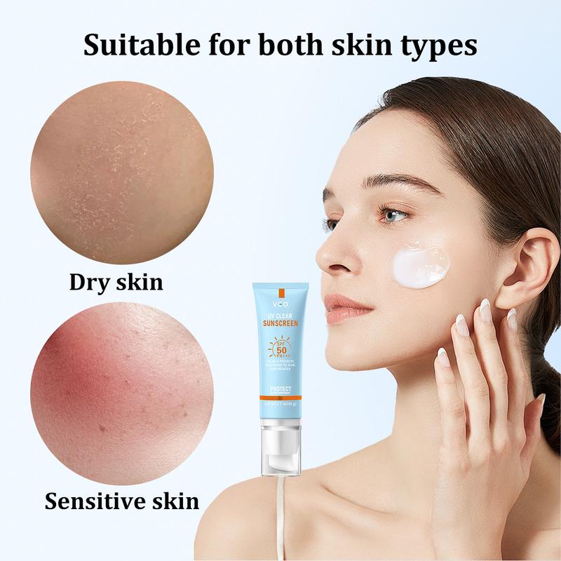 Buy one and get one free  VGO Sunscreen SPF 50 PA+++ 48g UV protection lightweight moisture-A2 Cream Facial Moisturizing Skincare