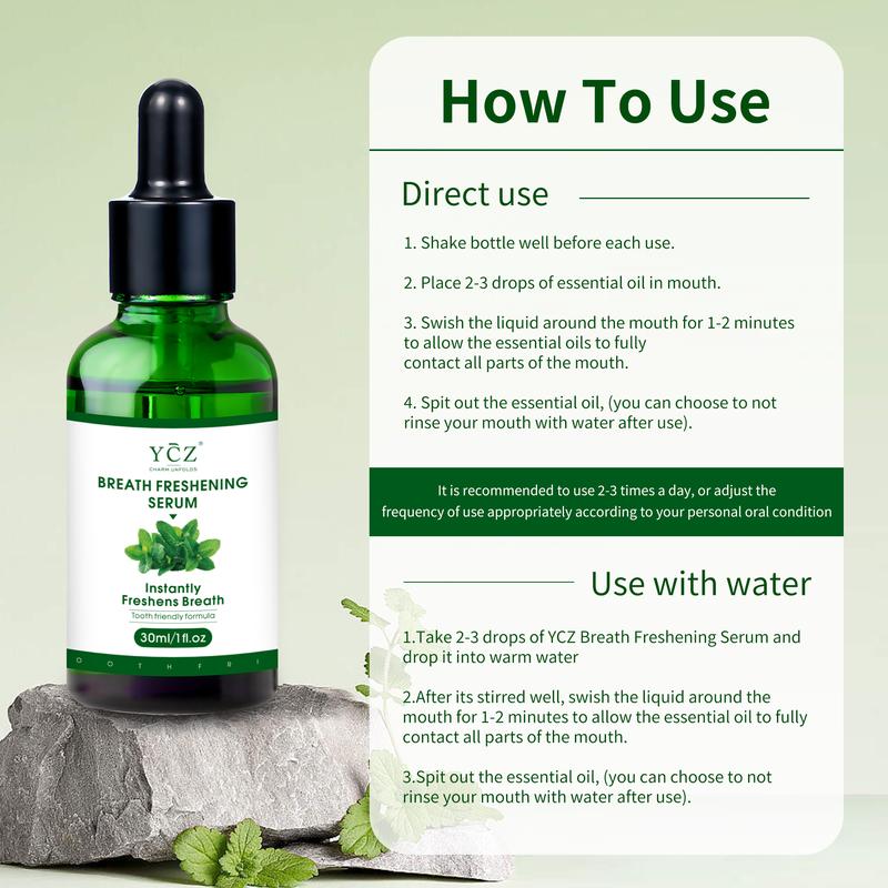 YCZ Fresh Breath Oral Care Essence, NaturalBreath Freshening Drops, Long Lasting FreshBreath, Easy to Carry, Minty Taste