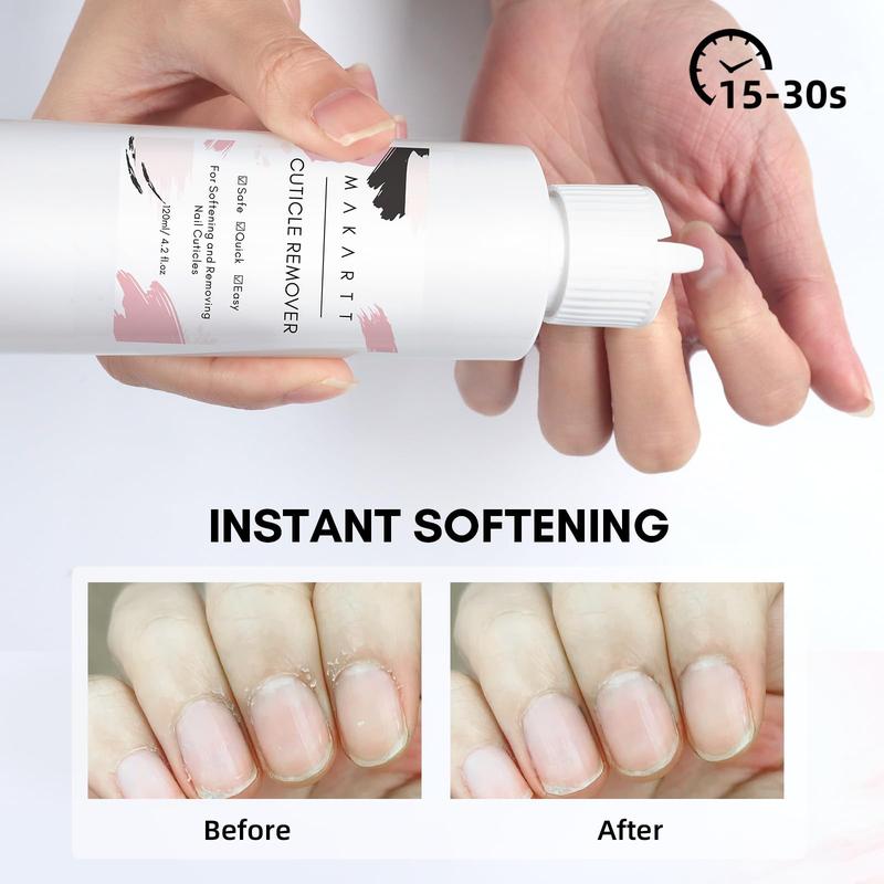 Makartt Cuticle Remover Liquid, 4.2 Fl.OZ Cuticle Softener, Professional Instant Cuticle Remover, Salon Quality Nail Care Cuticle Dissolver for Dry Cuticles Manicure and Pedicure Supplies