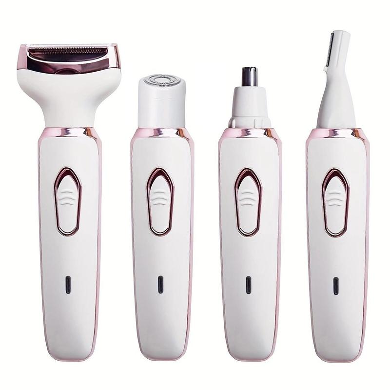 4 in 1 Electric Eyebrow Trimmer, 1 Box Rechargeable Waterproof Eyebrow Shaver & Accessories, Multifunctional Hair Removal Tool for Women, Christmas