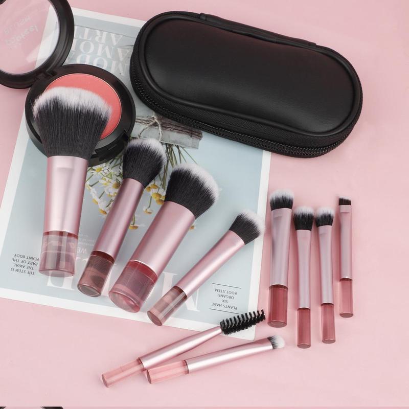 Professional Makeup Brush Set with Storage Bag, 10pcs set Multifunctional Makeup Brushes for Christmas Gift, Travel Makeup Brush Kit, Makeup Tool Accessories