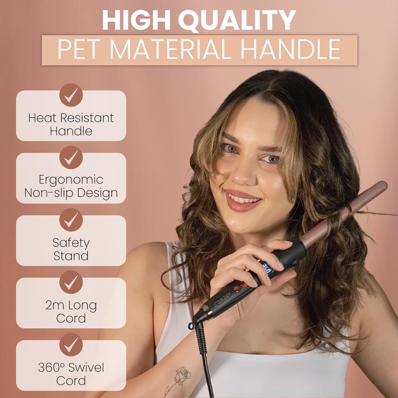 RWeLit 6 in 1 Multistyler Curling Iron Set w  Tangle-free 3D Floating Based Curling Brush for Curling Straightening Hair Styling Tools - Tourmaline Ceramic Ionic Multi-Styler Waves Curling Wand - Curler Straightener Volumizer 3 Barrel Waver