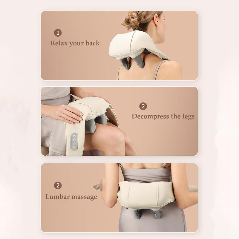 Electric Neck & Shoulder Massager, Type-C Rechargeable Shoulder Massager, Wireless Shoulder Massage Tool for Back, Leg, Waist, Muscle Relaxation