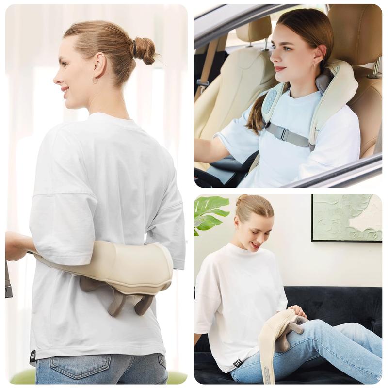 Shiatsu Back Shoulder and Neck Massager with Heat, Electric Deep Tissue 5D Kneading Massage Pillow for Neck, Back, Warm Gifts for Women Men Mom Dad
