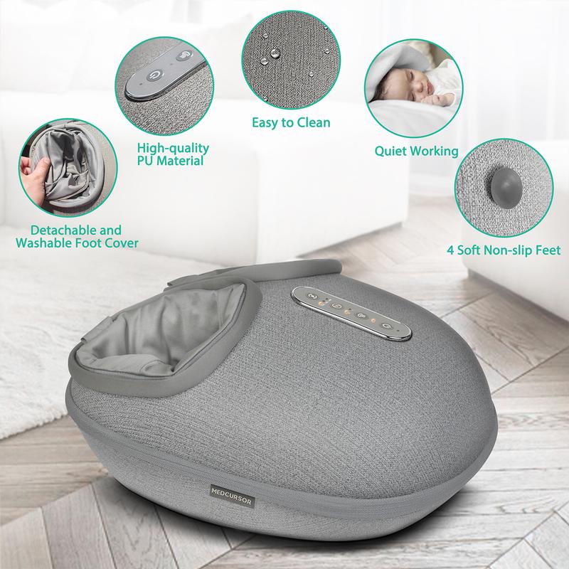 Medcursor Shiatsu Foot Massager Machine with Heat, Shiatsu Deep Kneading, Delivers Relief for Tired Muscles and Plantar Comfort Relaxing Relaxing