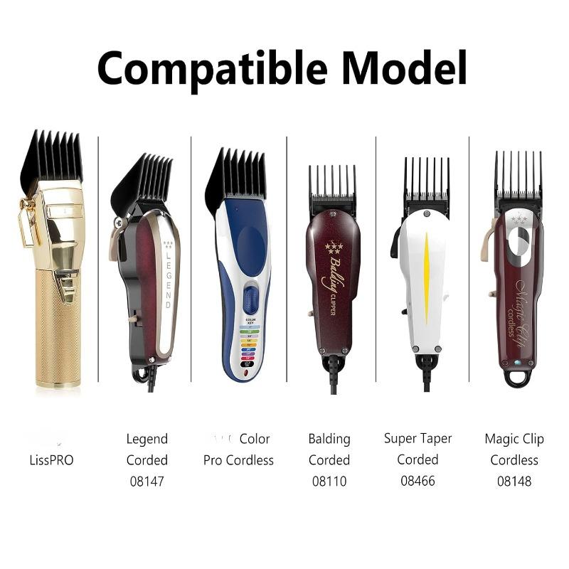 Professional Hair Clipper Guards Guides 10 counts Coded Cutting Guides #3170-400- 1 16” to 1” fits for All Wahl Clippers(Black-10 counts)
