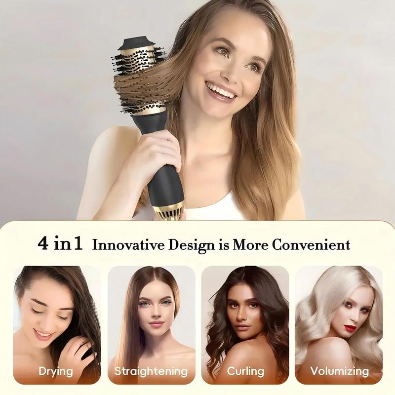 Hot Air Brush, 1 Count 4-in-1 Hair Styler and Volumizer for Drying & Straightening & Curling & Volumizing, Hairdressing Tool for Women & Men