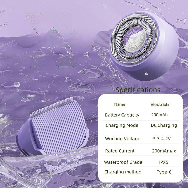 2 in 1 Electric Hair Trimmer for Wet & Dry Use, 1 Count Waterproof Hair Shaver for Face Body, Rechargeable Body Hair Removal Tool for Women