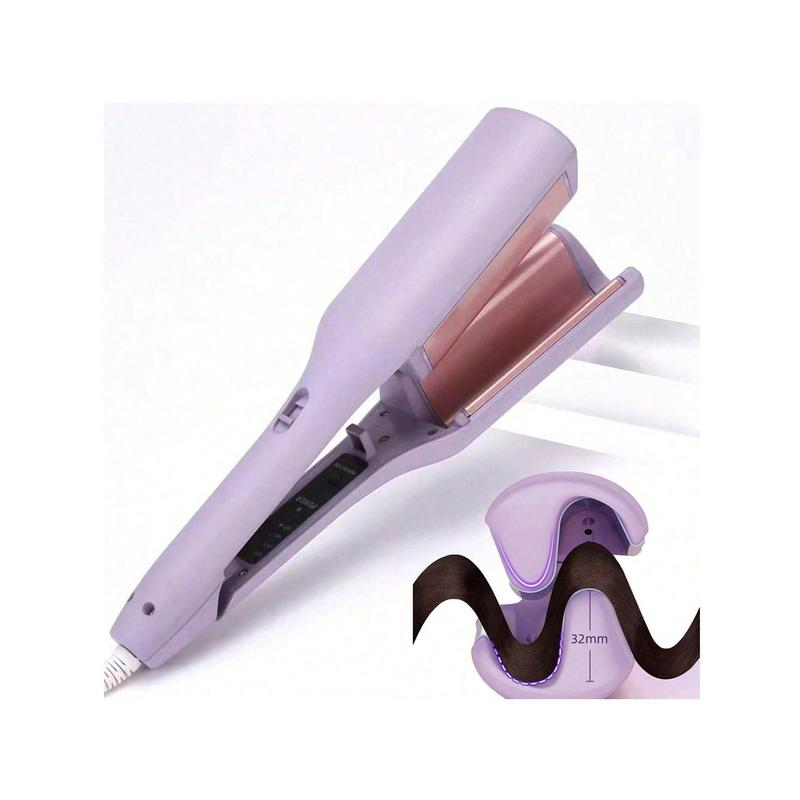 Mbzxhfew 1pc Hair Crimper Waver Hair Tool, 32mm French Egg Roll Water Ripple Curling Iron, Ionic Beach Waves Curling Wand With Ceramic Tourmaline Barrel For Women, Anti-Scald, Quick & Easy, Fast Heating Hair -shaped curly hair