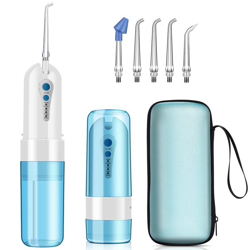 KOOVON Water Dental Flosser Cordless with Travel Case for Teeth Cleaning, Portable Oral Irrigator Rechargeable Waterproof, Druable