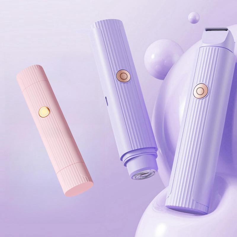 2 in 1 Electric Hair Trimmer for Wet & Dry Use, 1 Count Waterproof Hair Shaver for Face Body, Rechargeable Body Hair Removal Tool for Women