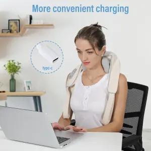 Neck and Shoulder Massager, Wireless Portable Massager, 6th Generation Shiatsu Back Shoulder and Neck Massager, Deep Tissue Pain Relief, Deep Neck and Shoulder Pain Relief, Comfort, Best Gift, Cordless Relaxing shoulder massager
