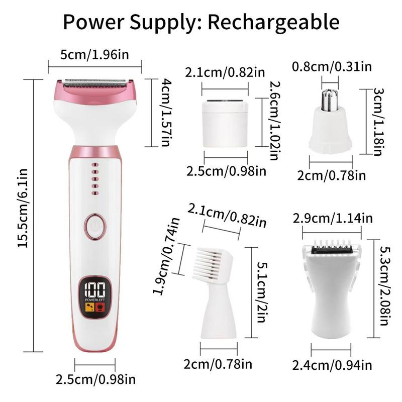 5 in 1 Electric Hair Removal Instrument, 1 Box Body Hair Removal Epilator, Cordless Trimmer Razor, Gifts for Women, Christmas Gift